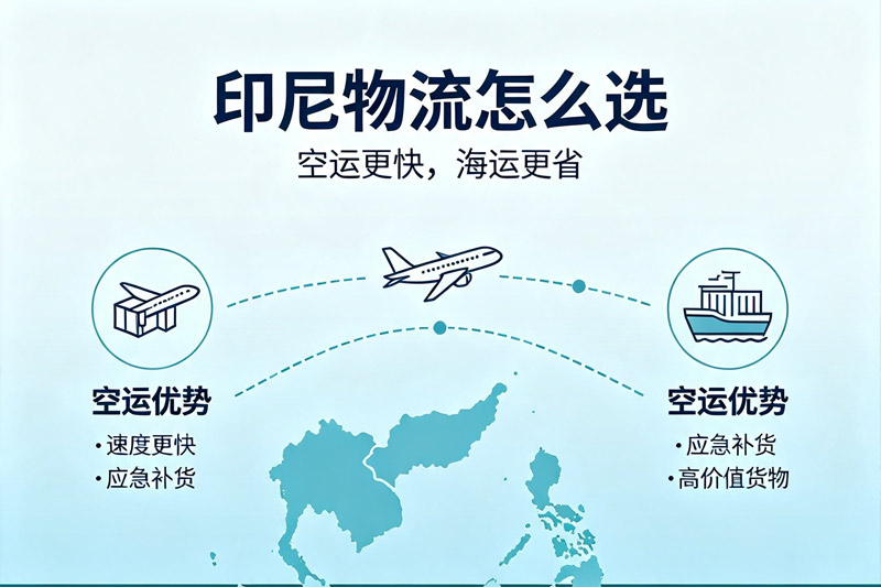 急货走印尼空运，大货走印尼海运：